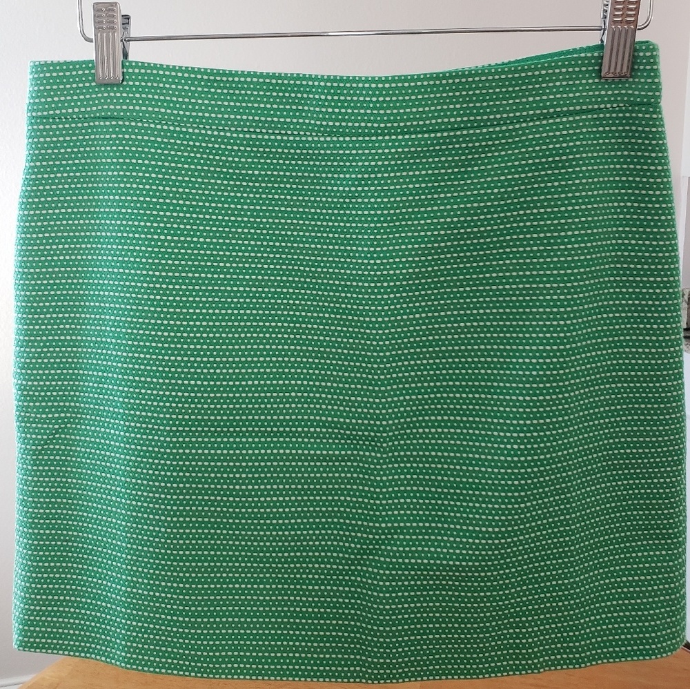 J. Crew Green & White Skirt Size 4 EUC